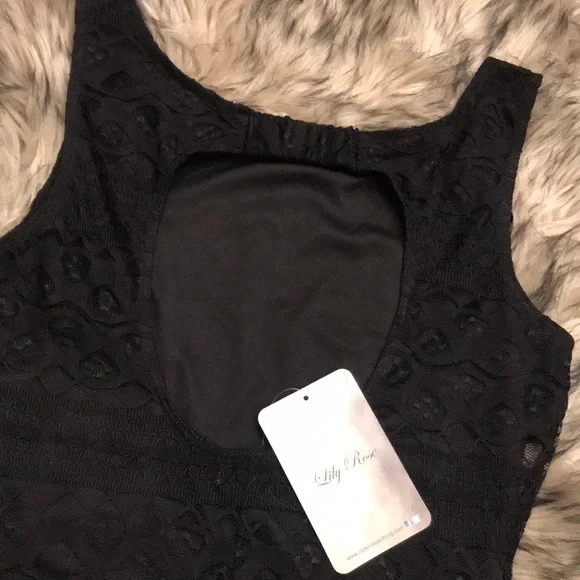 NWT Black Lace Cocktail Mini Dress Bodycon Size X-Small - Picture 3 of 3